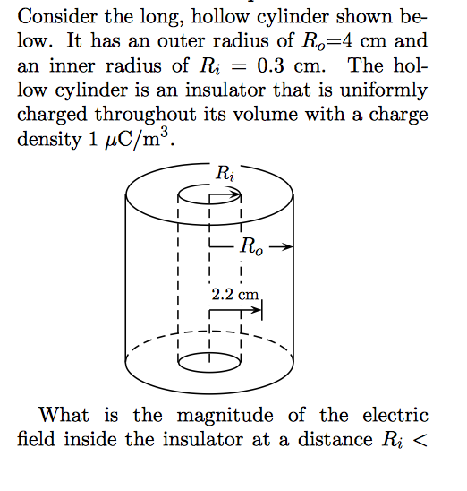 Solved Consider the long, hollow cylinder shown be- low. It | Chegg.com