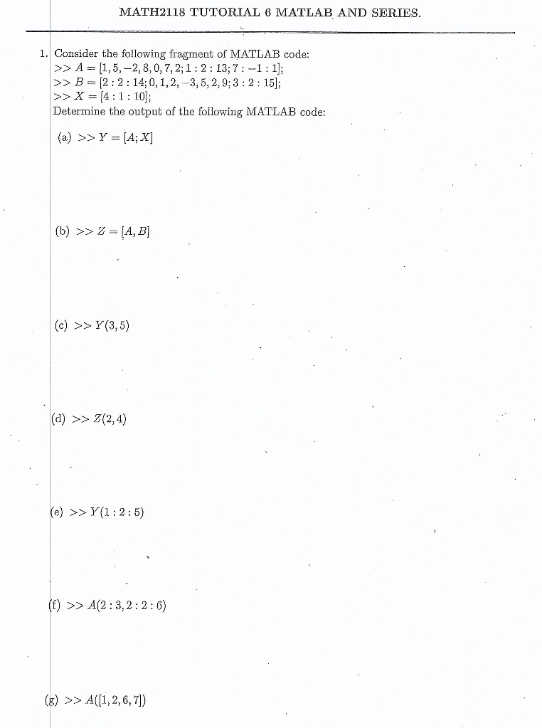 Hi i need help with matlab questions below | Chegg.com