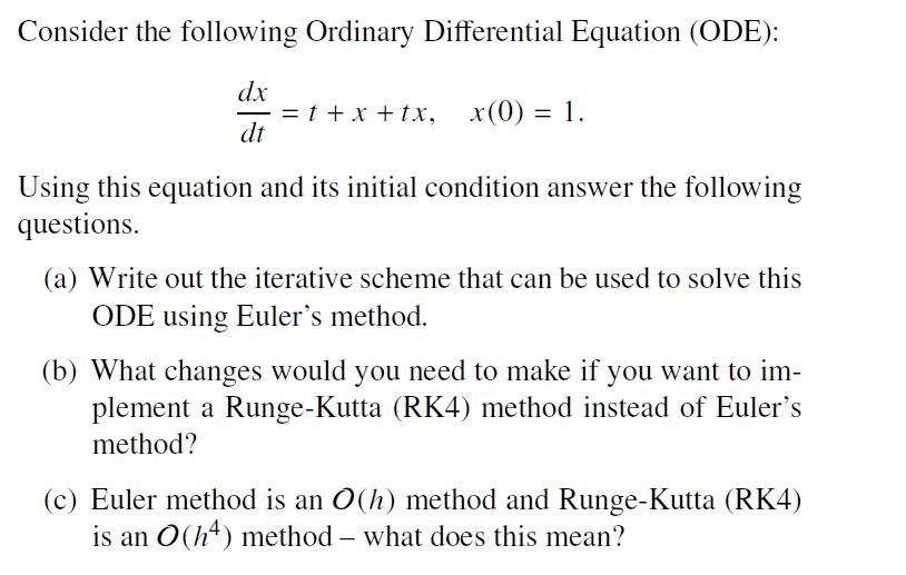 Solved Consider the following Ordinary Differential Equation | Chegg.com