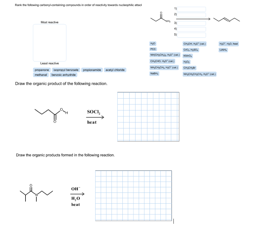 Solved: Rank The Following Carbonyl-containing Compounds I... | Chegg.com