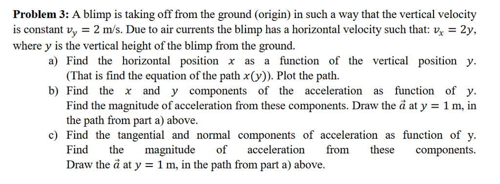 Solved Problem 3: A Blimp Is Taking Off From The Ground | Chegg.com