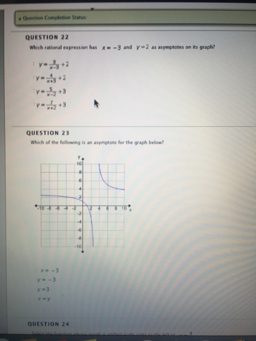 Solved Which rational expression has x = -3 and y = 2 at | Chegg.com