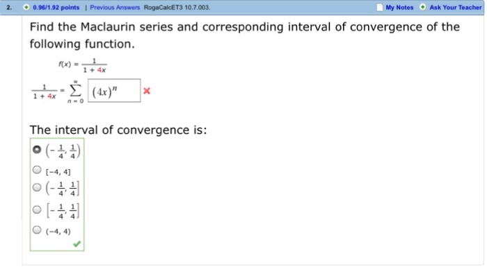 Solved Find the Maclaurin series and corresponding interval | Chegg.com