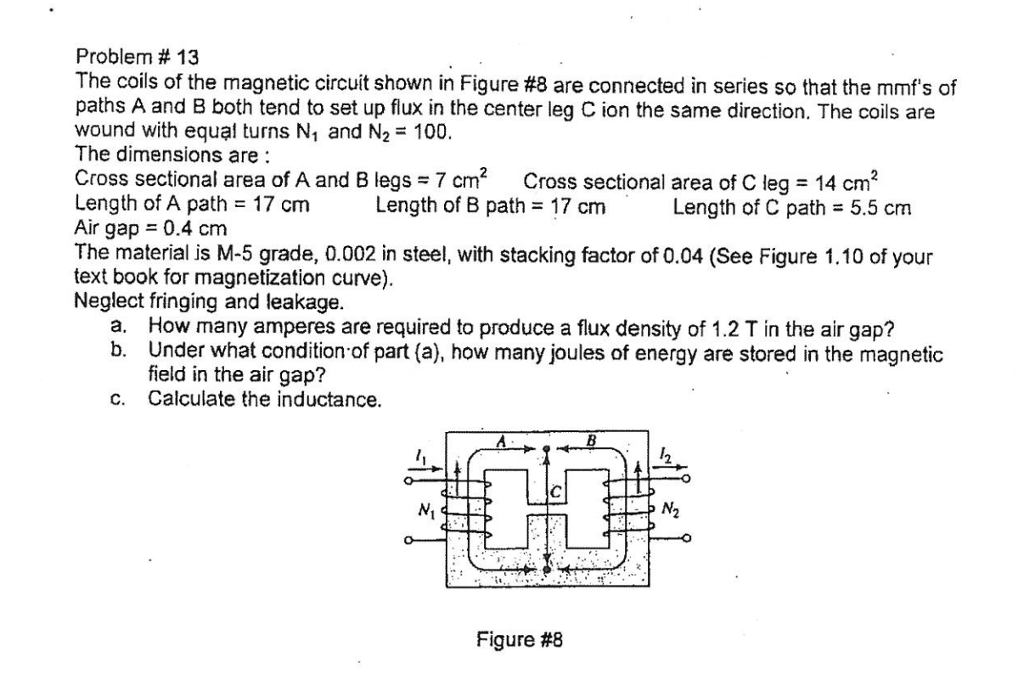 Solved The Coils Of The Magnetic Circuit Shown In Figure #8 | Chegg.com