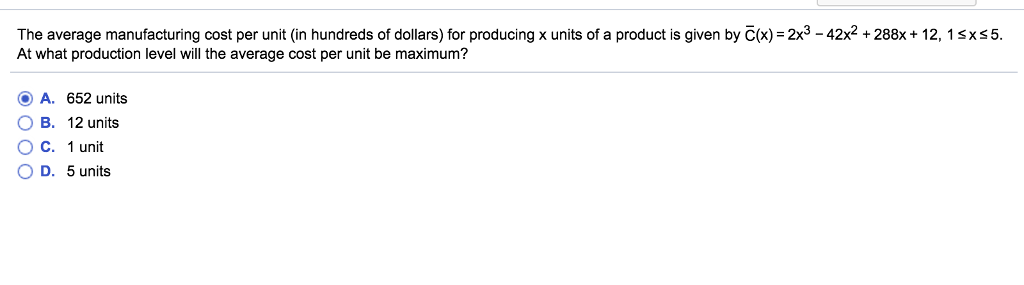 solved-the-average-manufacturing-cost-per-unit-in-hundreds-chegg