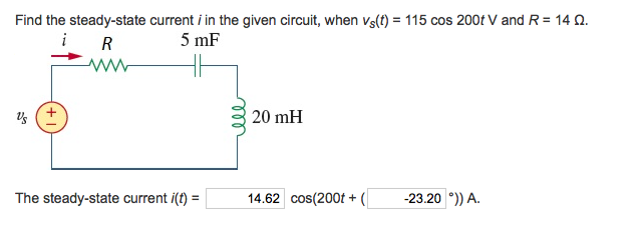 Solved Find The Steady-state Current I In The Given Circuit, | Chegg.com