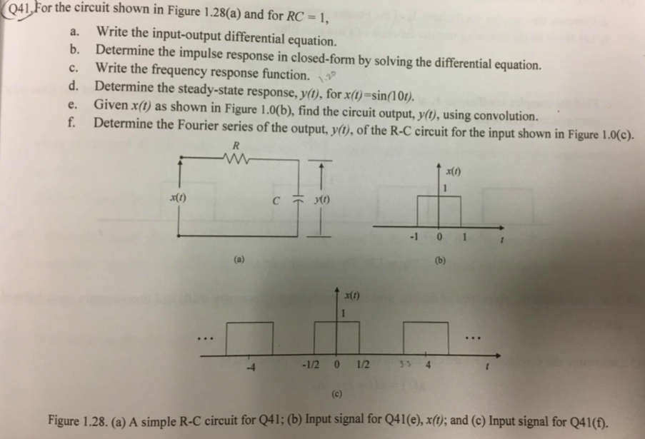 Solved Q41-For the circuit shown in Figure 1.28(a) and for | Chegg.com