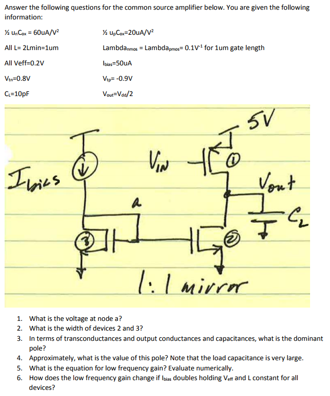 Solved Answer the following questions for the common source | Chegg.com