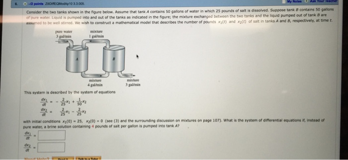 Solved Consider the two tanks shown in the figure bellow. | Chegg.com