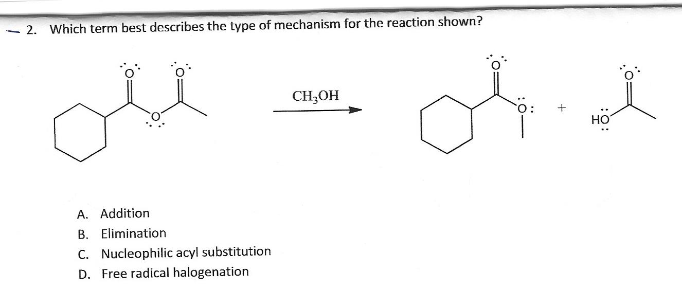 Solved Which Term Best Describes The Type Of Mechanism For 