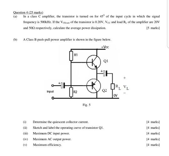 Solved marks The figure below shows a cascade amplifier in | Chegg.com