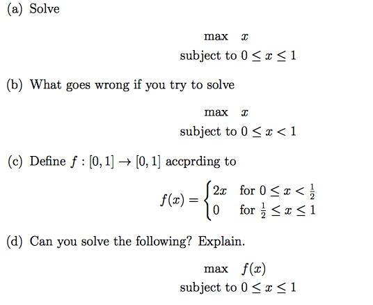 Solved (a) Solve max subject to 03
