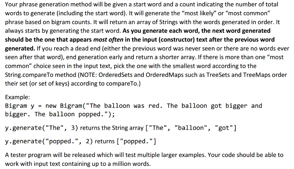 Solved **The Bigram And Check Method Are Completed, But | Chegg.com