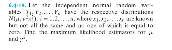 Solved Let the independent normal random variables Y_1, Y_2, | Chegg.com