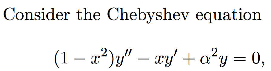 Consider the Chebyshev equation | Chegg.com
