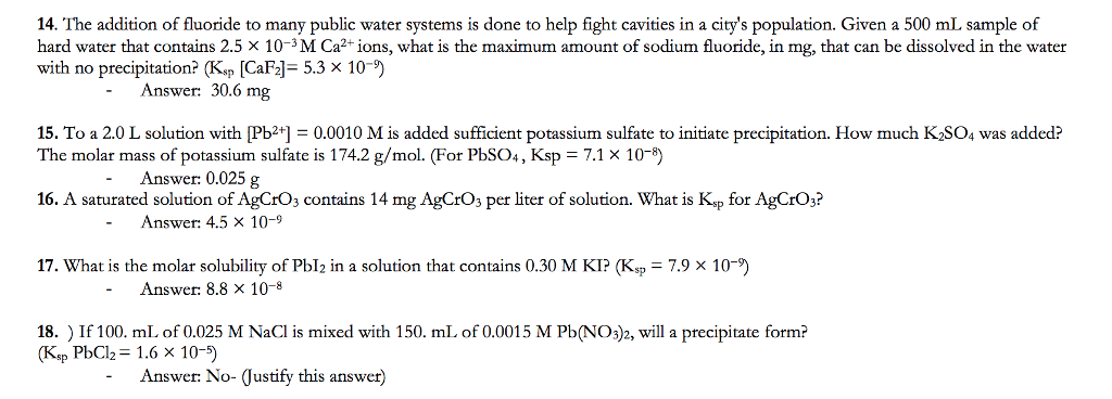 Solved 14. The addition of fluoride to many public water | Chegg.com