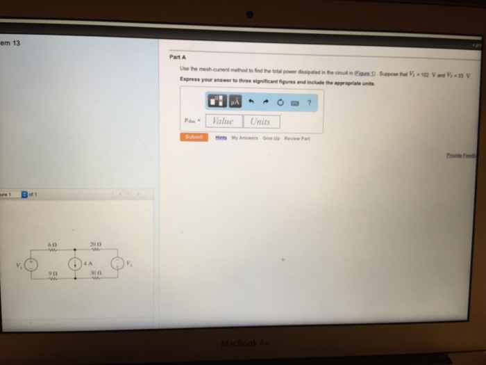 Solved Part A Use The Mesh current Method To Find The Total Chegg