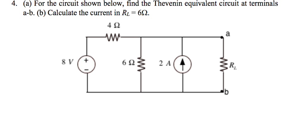 Solved For The Circuit Shown Below Find The Thevenin Chegg