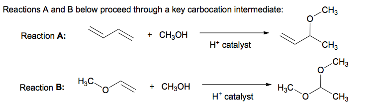 Solved Reactions A and B below proceed through a key | Chegg.com