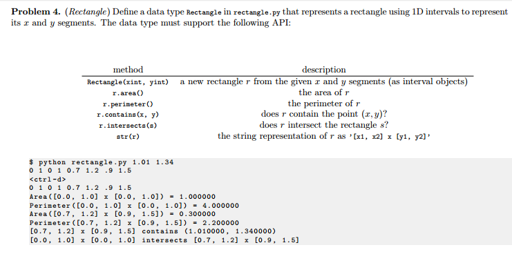 Solved Problem 4. (rectangle) Define A Data Type Rectangle 