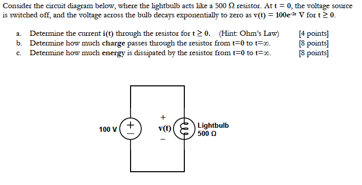 Solved Consider the circuit diagram below, where the light | Chegg.com