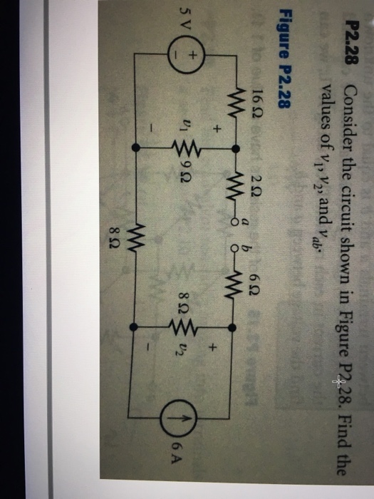 Solved Consider the circuit shown in Figure P2.28. Find the | Chegg.com