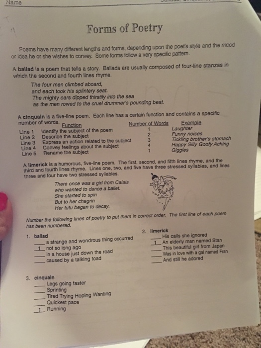 Poems have many different lengths and forms,