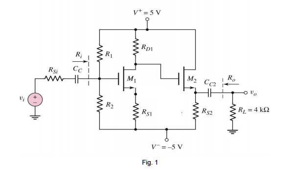 Solved Consider the Multistage amplifier in Fig. 1 with | Chegg.com