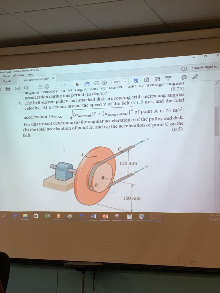 Solved The beltdriven pulley and attached disk are rotating