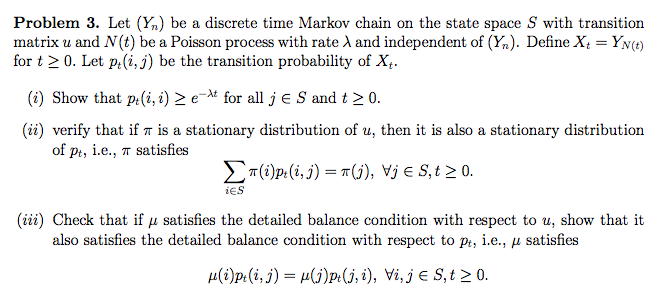 Let (Y_n) be a discrete time Markov chain on the | Chegg.com