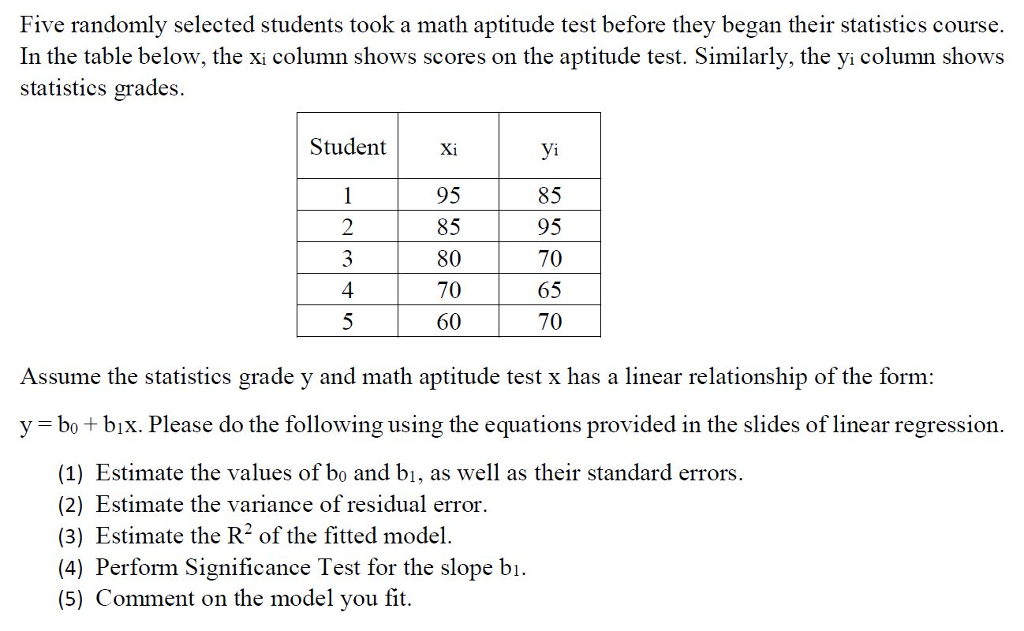 solved-five-randomly-selected-students-took-a-math-aptitude-chegg