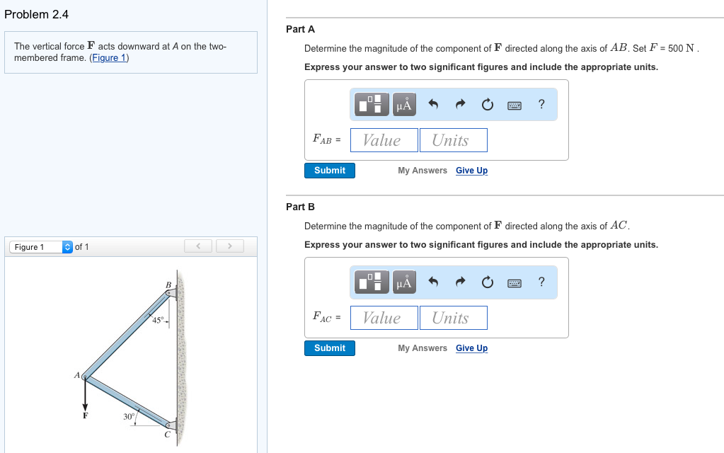 Solved The vertical force F acts downward at A on the | Chegg.com