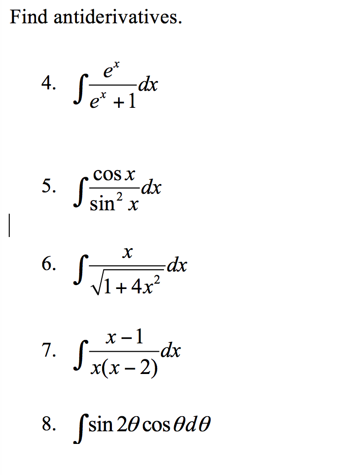 solved-find-antiderivatives-integral-e-x-e-x-1-integral-chegg