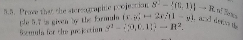 Solved Prove that the stereographic projection S^1 ?{0,1} | Chegg.com