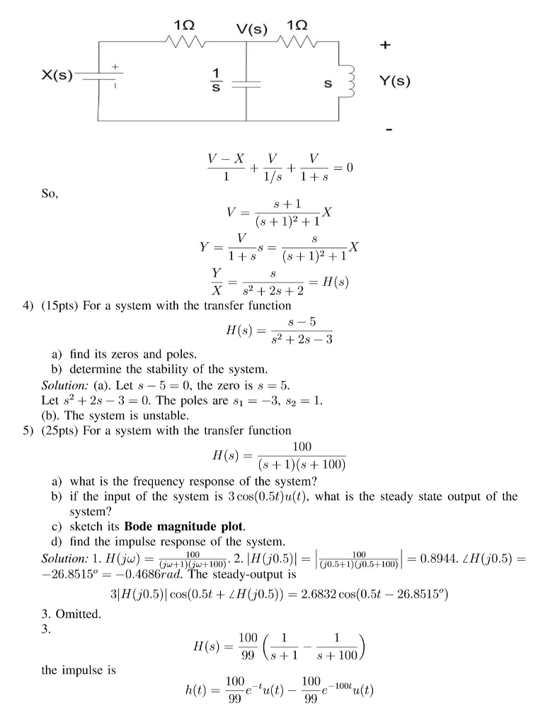 Solved 1Q 12 V(s) X(s) Y(s) 1/s 1 s So, 8 1 (s 1)2 1 1 s (s | Chegg.com