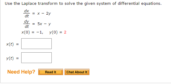 solved-use-the-laplace-transform-to-solve-the-given-system-chegg