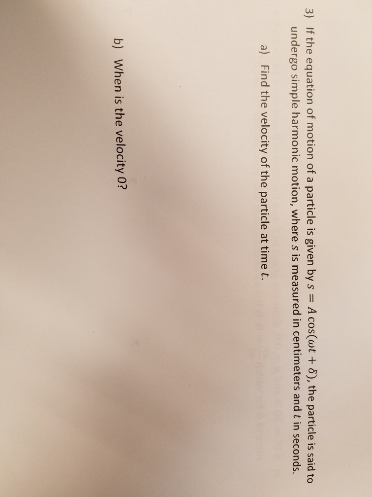 motion of a particle is given by equation x