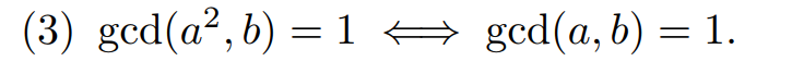 Solved Prove. gcd(a^2, b) = 1 doubleheadarrow gcd(a, b) = | Chegg.com