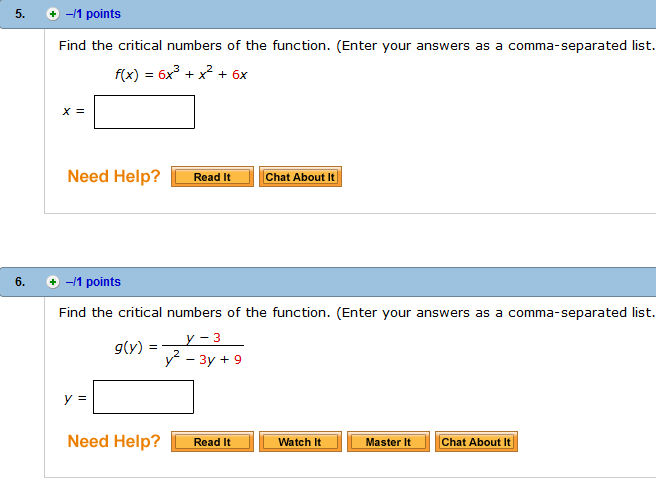 Solved Find The Critical Numbers Of The Function. (Enter | Chegg.com