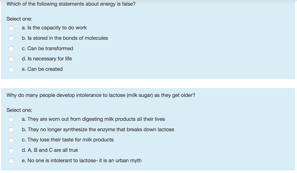 Solved Which of the following statements about energy is | Chegg.com