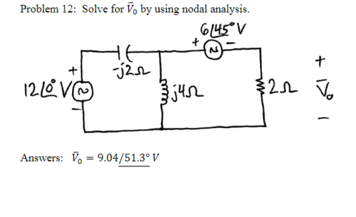 Solved Problem 12: Solve for V% by using nodal analysis. | Chegg.com