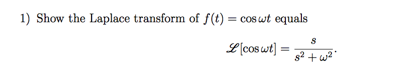 laplace transform of cos wt u(t)