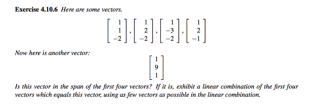 Solved Exercise 4.10.6 Here are some vectors. 2 2 2 Now here | Chegg.com