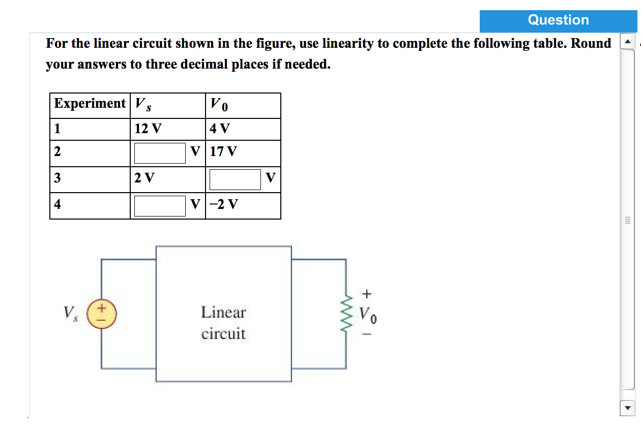 Solved For The Linear Circuit Shown In The Figure Use 