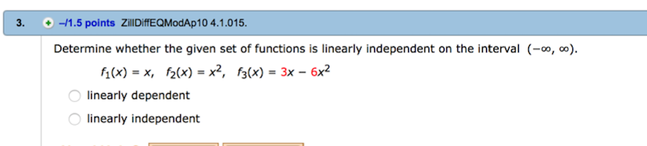 Solved Determine Whether The Given Set Of Functions Is 7789