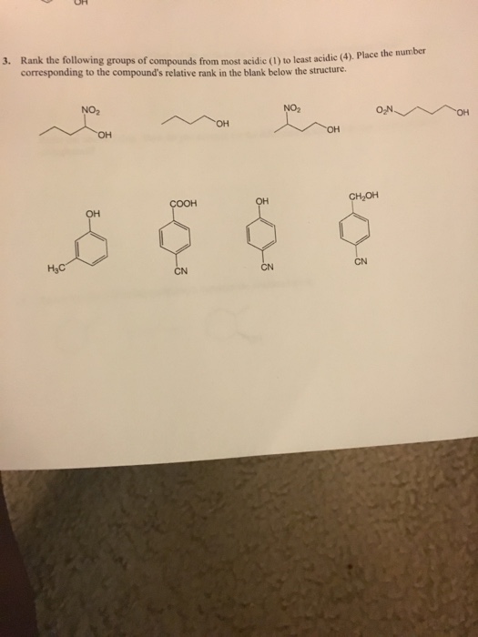 Solved Rank The Following Groups Of Compounds From Most