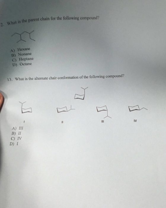 Solved What is the parent chain for the following compound?