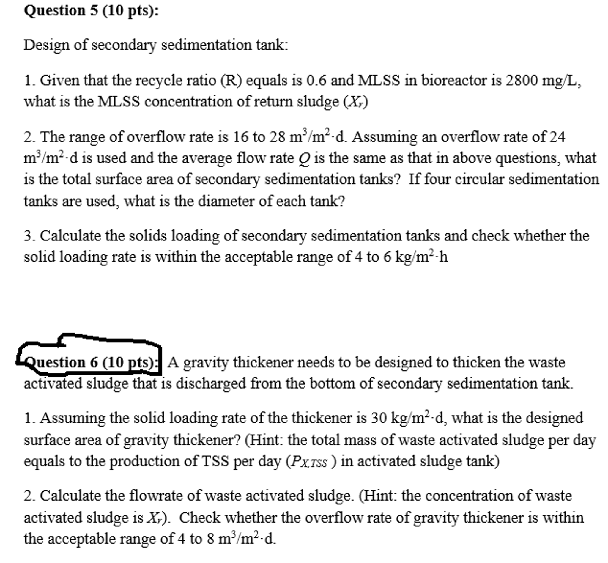 solved-design-of-secondary-sedimentation-tank-given-that-chegg