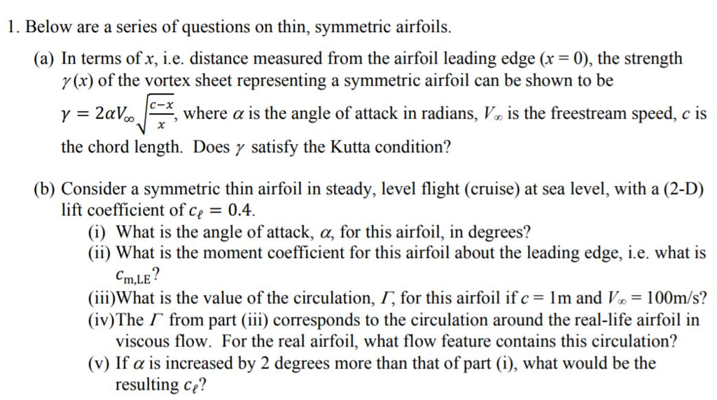 Solved 1. Below Are A Series Of Questions On Thin, Symmetric | Chegg.com