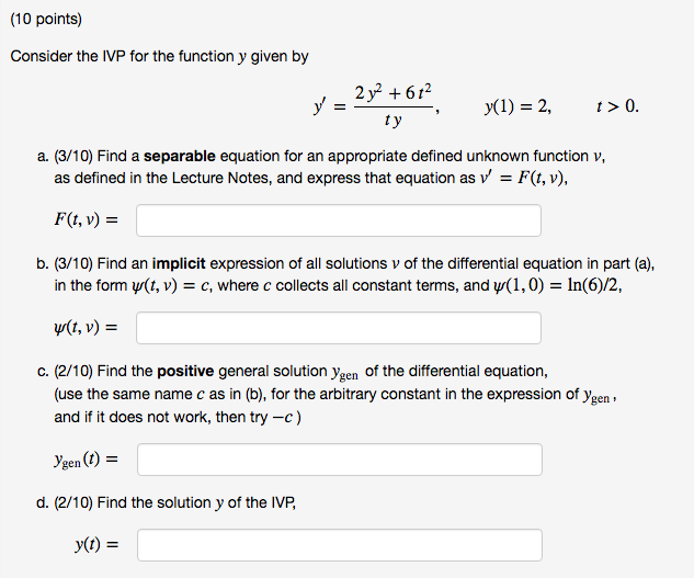 Solved Consider The Ivp For The Function Y Given By Y 2 7956